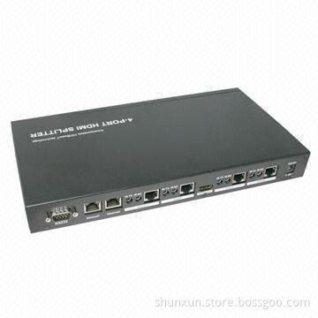 1x4 HDBaseT Splitter Over 100m CAT5/6, Supports 4Kx2K, 3D, Bi-direction IR, CEC, Ethernet, RS232